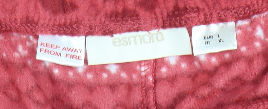 Esmara Women Red Fair Isle Fleece Pyjama Pants Size 14 Winter