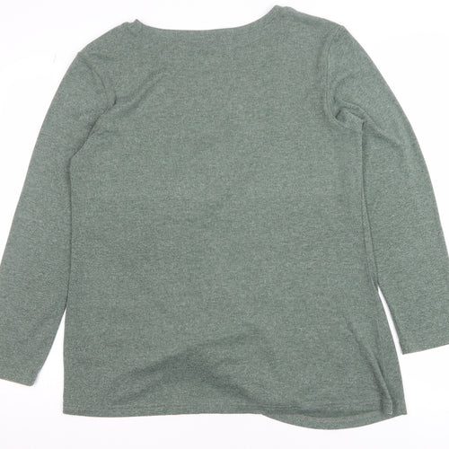 Limisya Women’s Green Long Sleeve Knot Front T-Shirt Size L