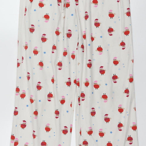 Boux Avenue Women’s White Christmas Robin Print Pyjama Pants UK 10