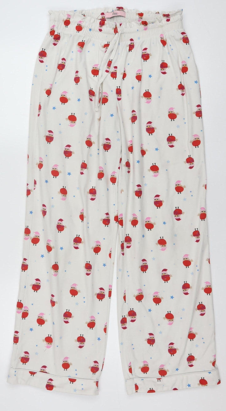 Boux Avenue Women’s White Christmas Robin Print Pyjama Pants UK 10
