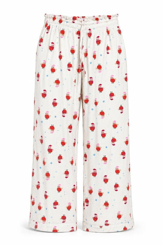 Boux Avenue Women’s White Christmas Robin Print Pyjama Pants UK 10