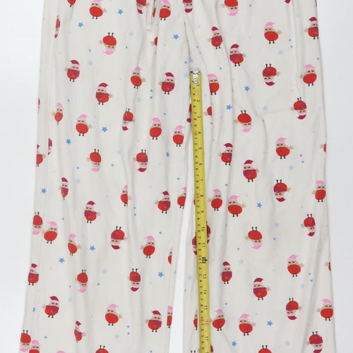 Boux Avenue Women’s White Christmas Robin Print Pyjama Pants UK 10