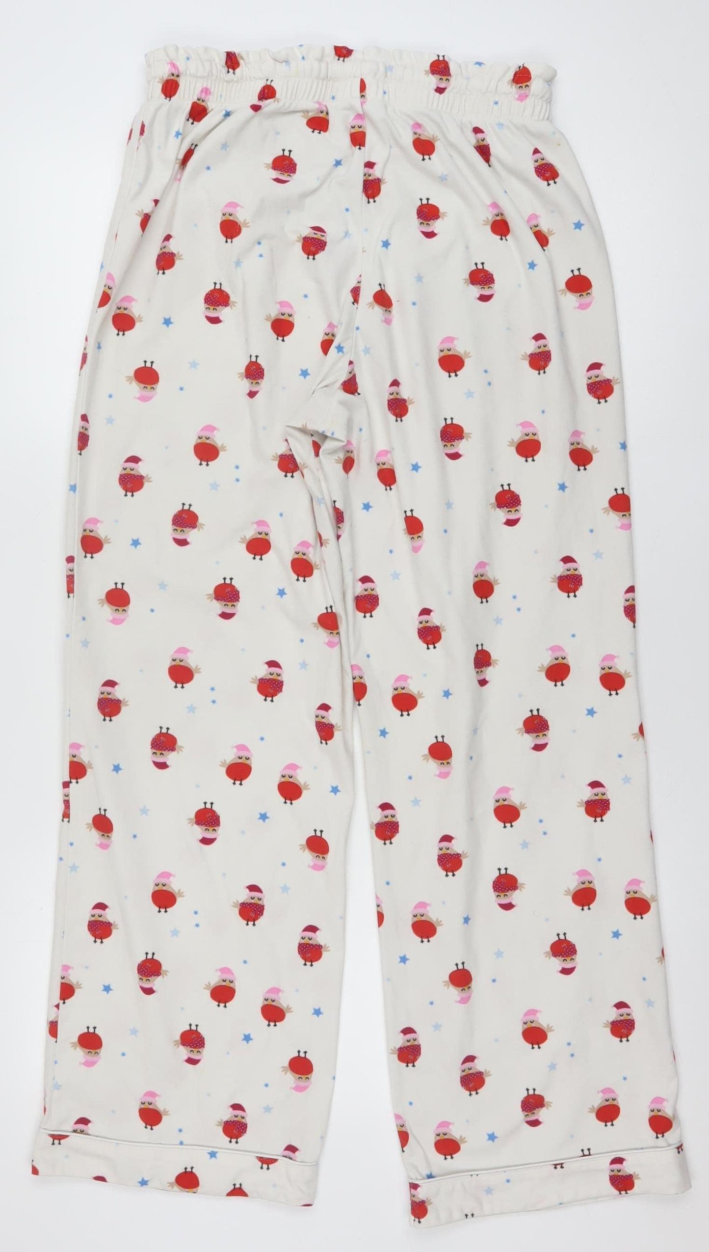 Boux Avenue Women’s White Christmas Robin Print Pyjama Pants UK 10