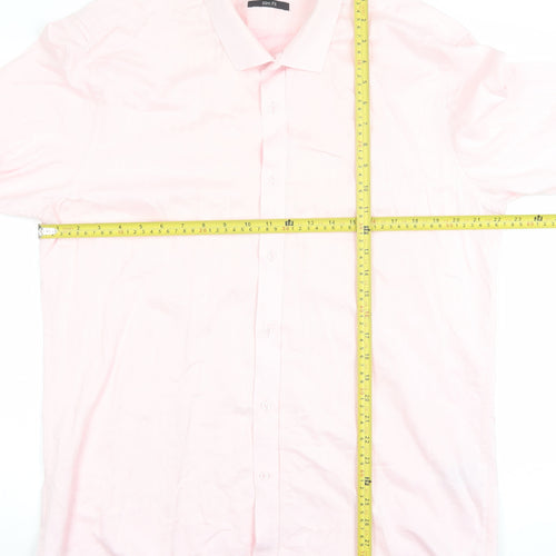 Primark Men's Pink 2XL Slim Fit Long Sleeve Formal Dress Shirt