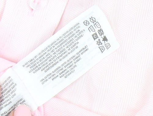 Primark Men's Pink 2XL Slim Fit Long Sleeve Formal Dress Shirt