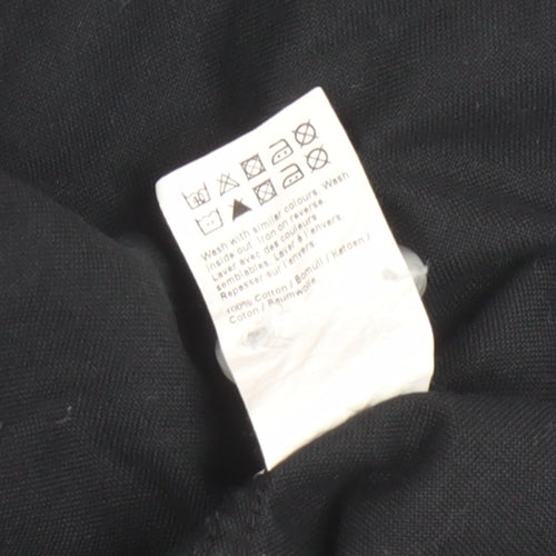 River Island Men's Black Cotton Button-Up Long Sleeve Shirt Size M