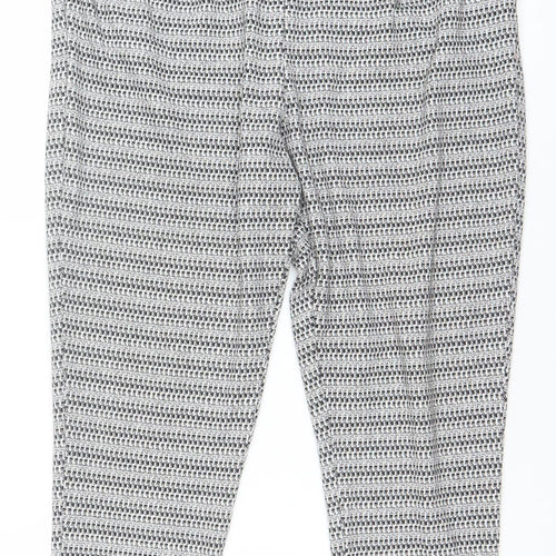F&F Womens Grey Geometric Tapered Trousers Size 18