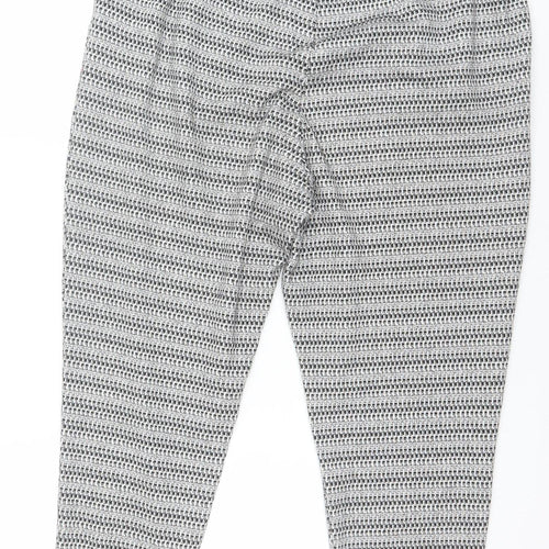 F&F Womens Grey Geometric Tapered Trousers Size 18