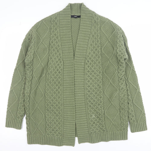Next Womens Green Chunky Knit Open Cardigan Size S
