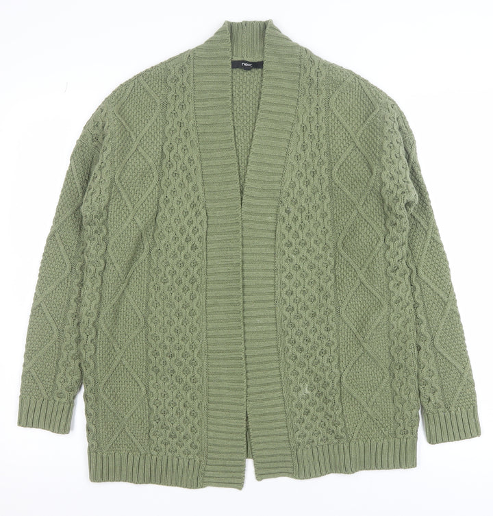 Next Womens Green Chunky Knit Open Cardigan Size S