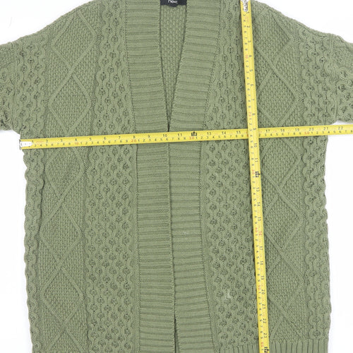 Next Womens Green Chunky Knit Open Cardigan Size S