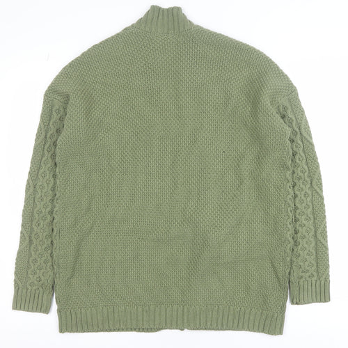 Next Womens Green Chunky Knit Open Cardigan Size S