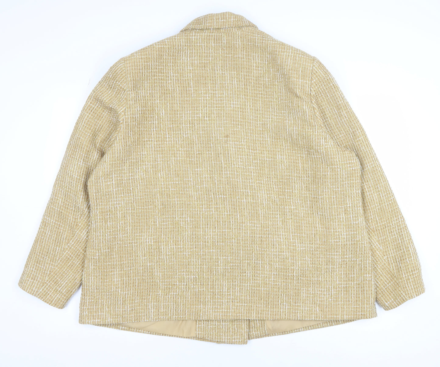 Tu Women Beige Check Blazer Size 20 Tweed Lined Jacket