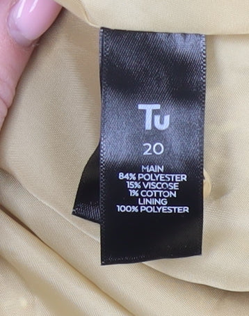 Tu Women Beige Check Blazer Size 20 Tweed Lined Jacket