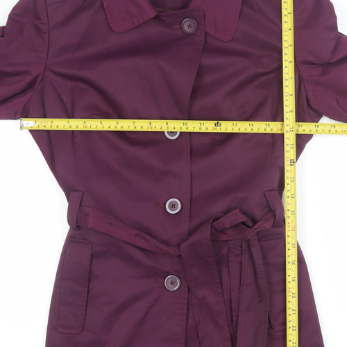 John Lewis Women's Purple Belted Trench Coat Size 12