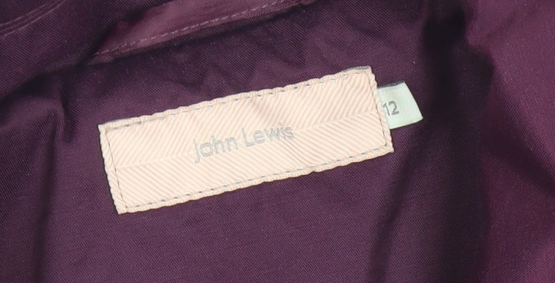 John Lewis Women's Purple Belted Trench Coat Size 12