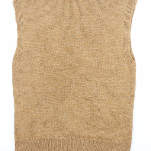 Tu Woman Beige Cable-Knit Sleeveless Vest Jumper Size 8