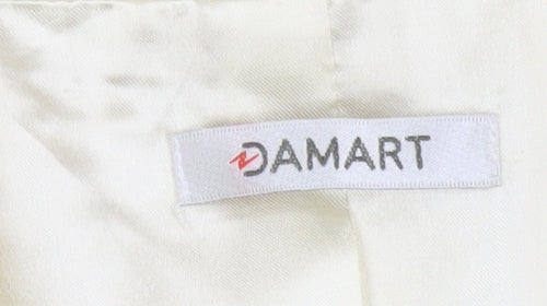 Damart Womens Ivory Single-Breasted Blazer Size 14 Polyester Jacket