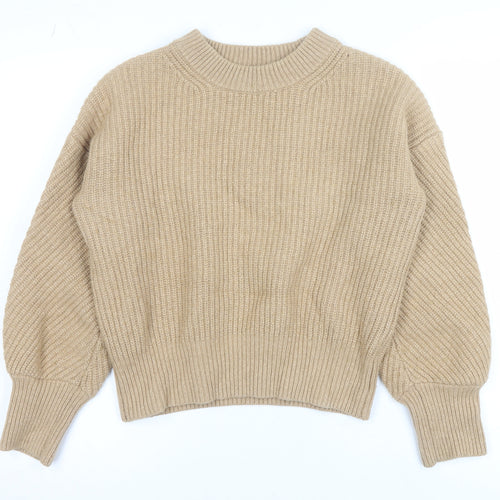 Madewell Women Beige Chunky-Knit Pullover Jumper S