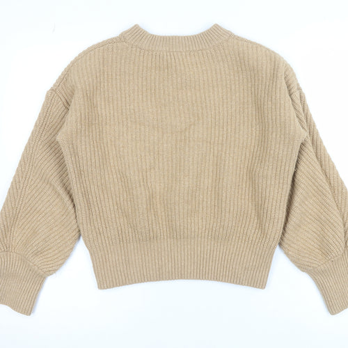 Madewell Women Beige Chunky-Knit Pullover Jumper S