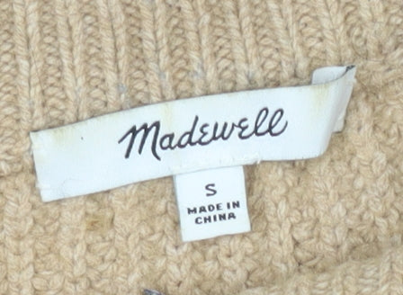 Madewell Women Beige Chunky-Knit Pullover Jumper S