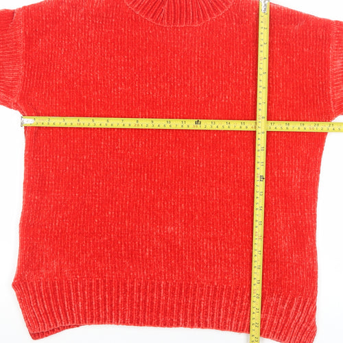 F&F Women’s Red Roll Neck Chunky Knit Jumper Size 8