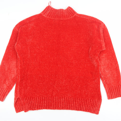 F&F Women’s Red Roll Neck Chunky Knit Jumper Size 8