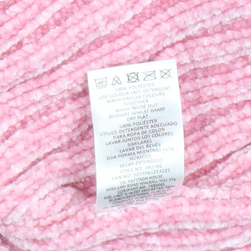 Pep&Co Women’s Pink Mock Neck Ribbed Pullover Jumper Size S 8-10