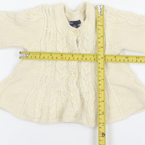 Gap Baby Ivory Cable Knit Cotton Cardigan 12-18 Months Unisex