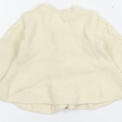 Gap Baby Ivory Cable Knit Cotton Cardigan 12-18 Months Unisex