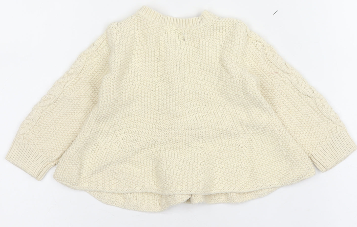 Gap Baby Ivory Cable Knit Cotton Cardigan 12-18 Months Unisex