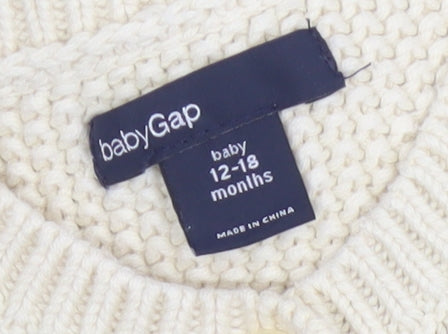 Gap Baby Ivory Cable Knit Cotton Cardigan 12-18 Months Unisex