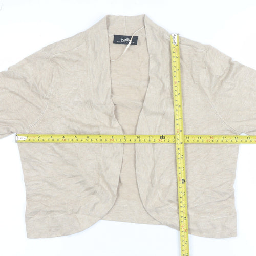 Wallis Women's Beige Open Front Cardigan UK S Long Sleeve Knit