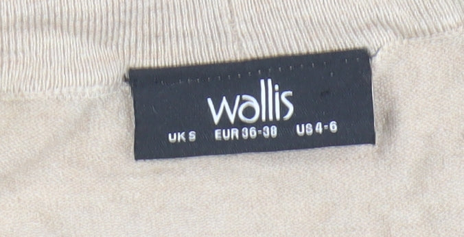 Wallis Women's Beige Open Front Cardigan UK S Long Sleeve Knit