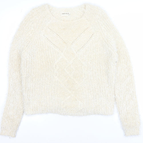 Marks and Spencer Women’s Ivory Cable-Knit Pullover Jumper Size 14