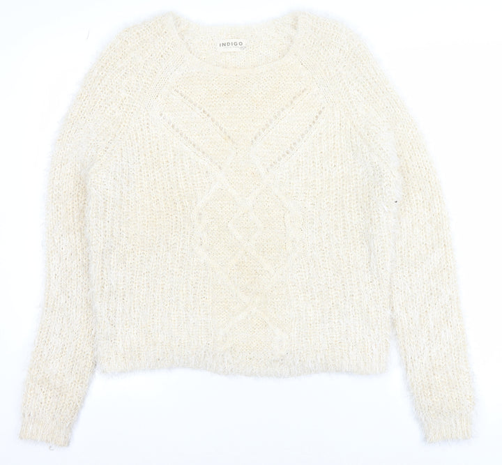 Marks and Spencer Women’s Ivory Cable-Knit Pullover Jumper Size 14