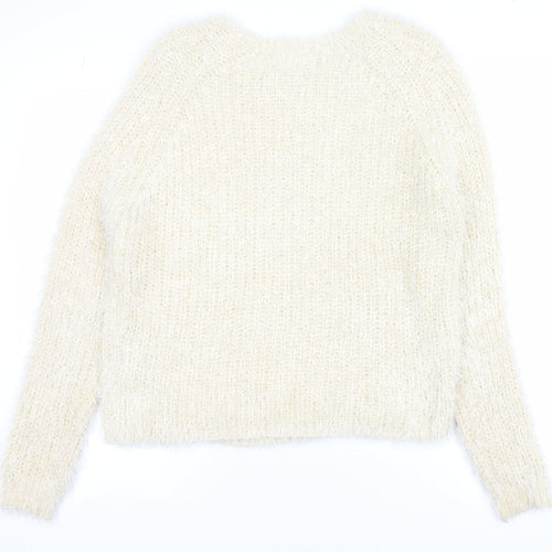 Marks and Spencer Women’s Ivory Cable-Knit Pullover Jumper Size 14