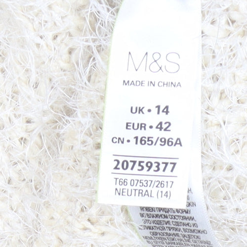 Marks and Spencer Women’s Ivory Cable-Knit Pullover Jumper Size 14