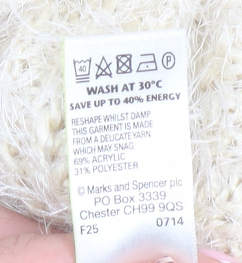 Marks and Spencer Women’s Ivory Cable-Knit Pullover Jumper Size 14