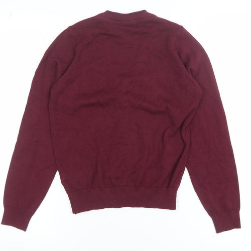 Marks and Spencer Girls Burgundy Cotton Button Cardigan 10-11 Years