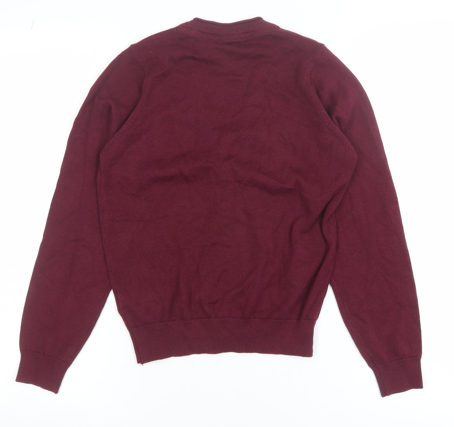 Marks and Spencer Girls Burgundy Cotton Button Cardigan 10-11 Years
