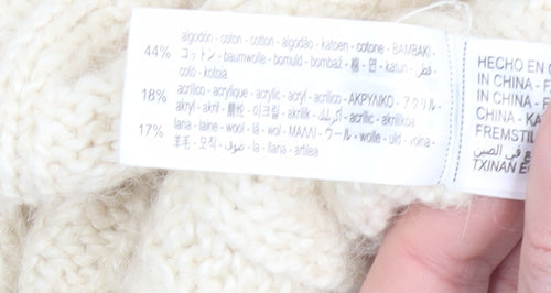ZARA Girls Ivory Knit Pullover Jumper 11-12 Years Soft Wool Alpaca Blend
