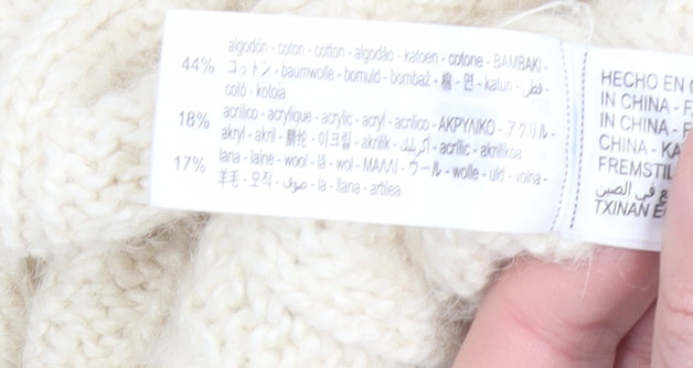 ZARA Girls Ivory Knit Pullover Jumper 11-12 Years Soft Wool Alpaca Blend