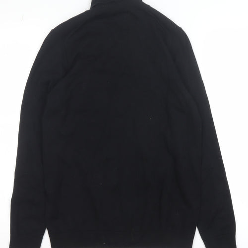 Marks and Spencer Women's Black Roll Neck Cotton Jumper Size S