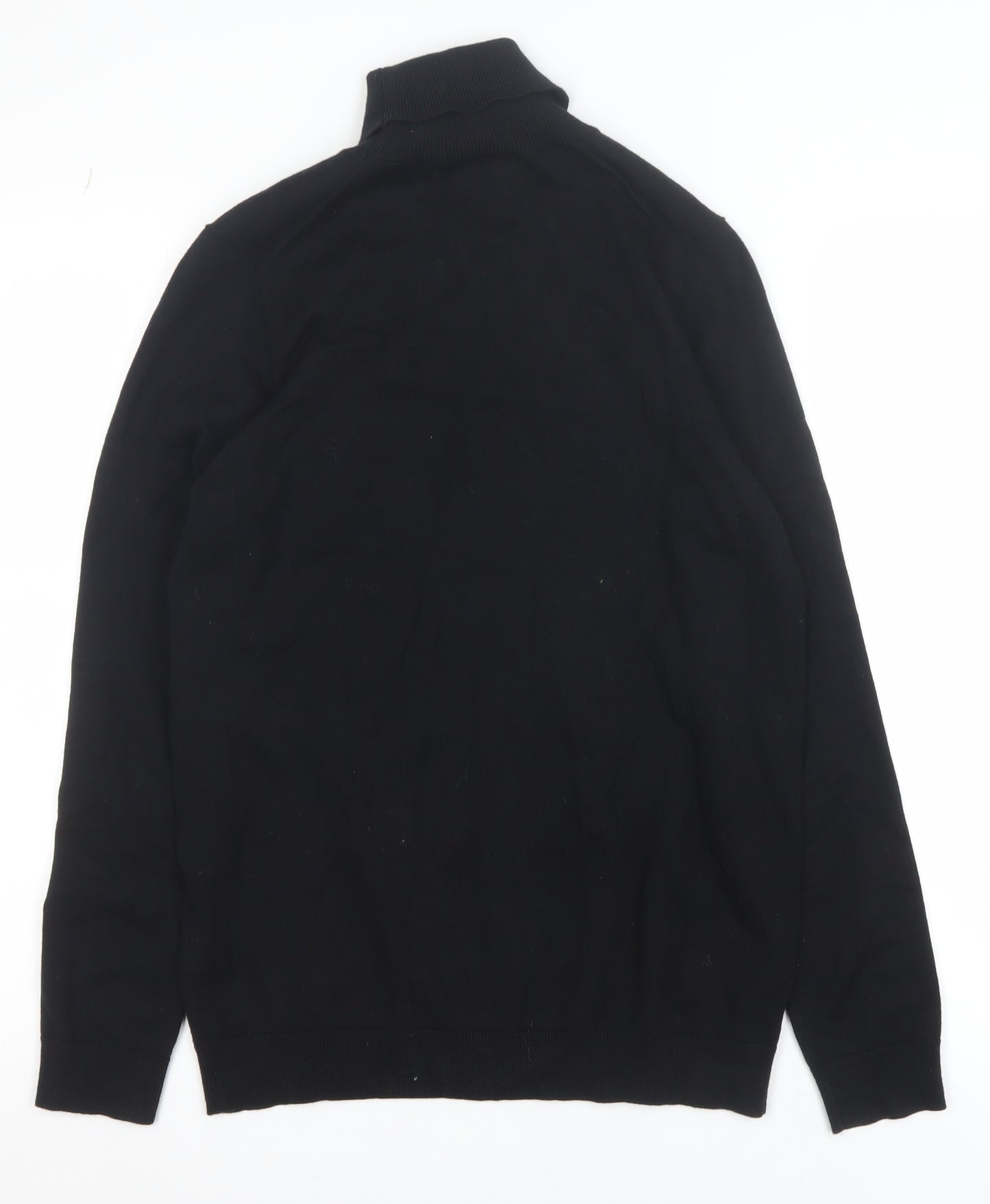Marks and Spencer Women's Black Roll Neck Cotton Jumper Size S