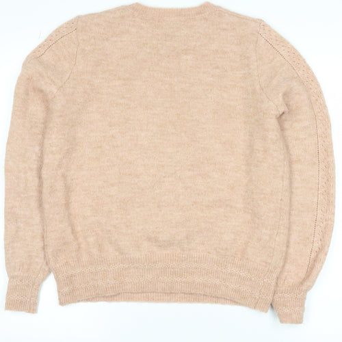 La Redoute Womens Beige Alpaca Blend Cable Knit Jumper M