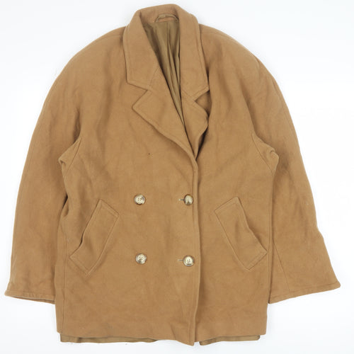Marks and Spencer St Michael Women's Beige Wool Pea Coat UK 10 Petite Fit