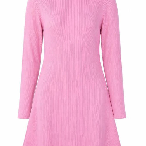 Zara Women Pink A-Line Knit High Neck Long Sleeve Dress Size 14