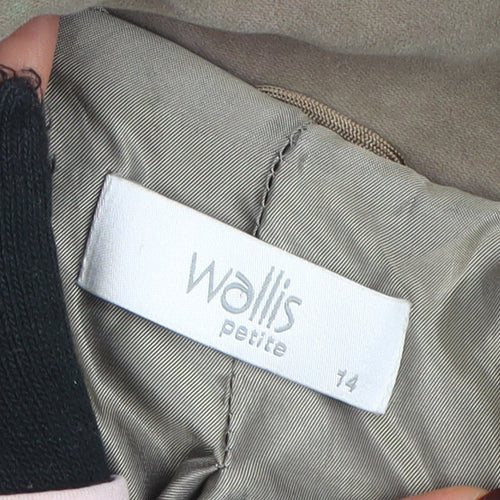 Wallis Women Beige Petite 14 Belted Cotton Blend Trench Coat