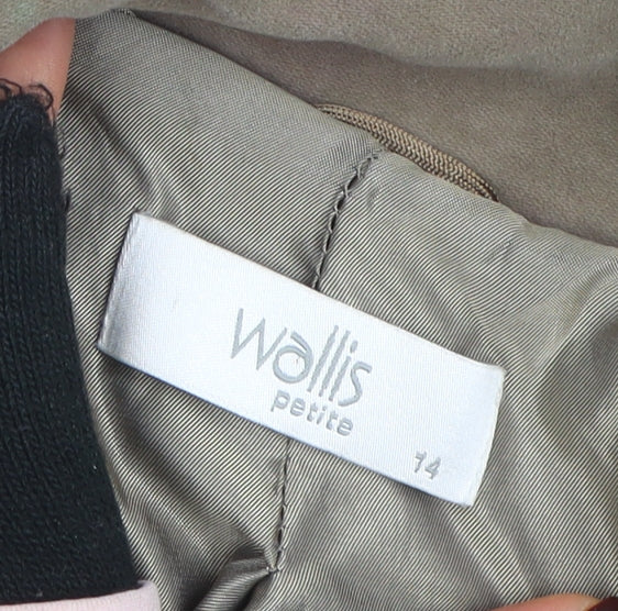 Wallis Women Beige Petite 14 Belted Cotton Blend Trench Coat